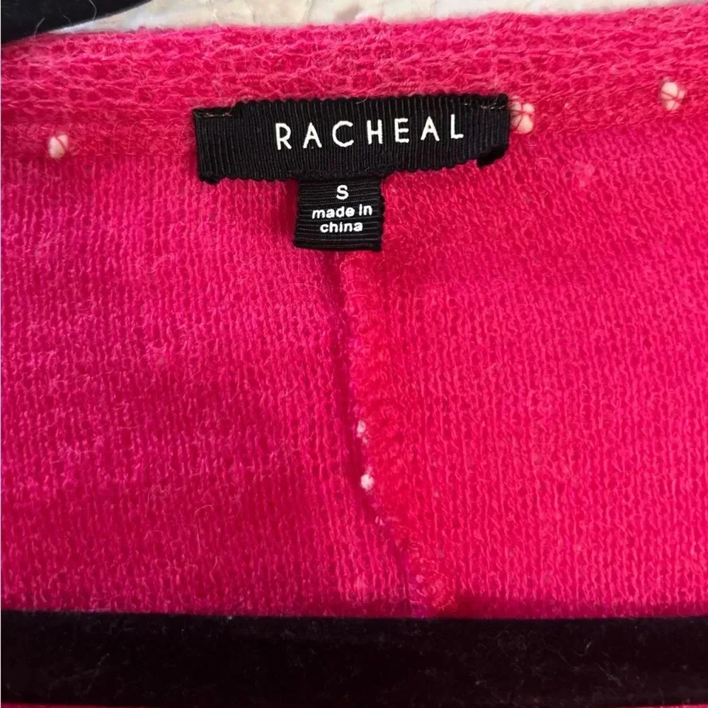 Racheal Hot Pink/White Polka Dot VNeck Cardigan. Twee. Mod. Preppy. Artsy.